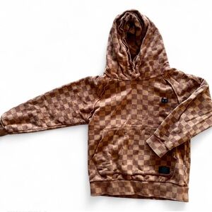 Munster Kids Race Me Hoodie Brown Checkered Size 8